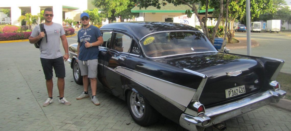 Two Friends from France departing for a Tour to Havana