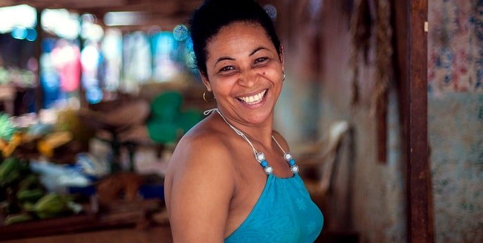 A cuban woman smiling