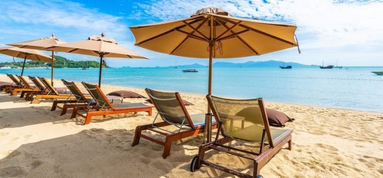 Sunbed by the beach in Varadero