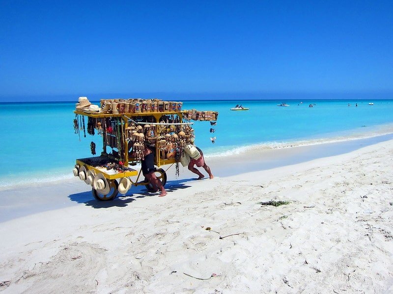 Varadero Beach with an street Seller