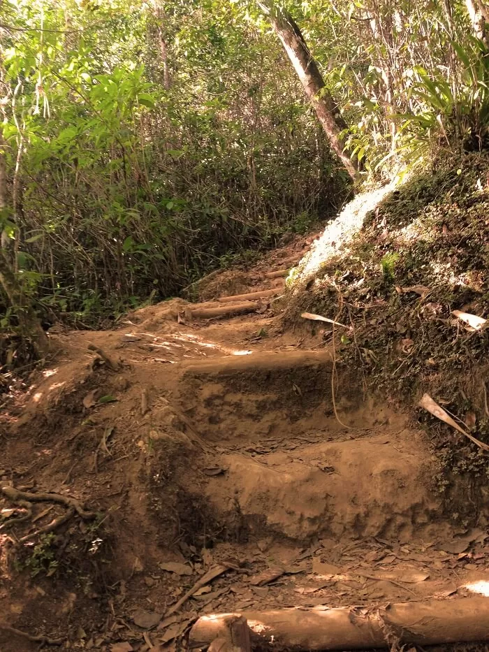 walking path to a waterfall in topes de collantes